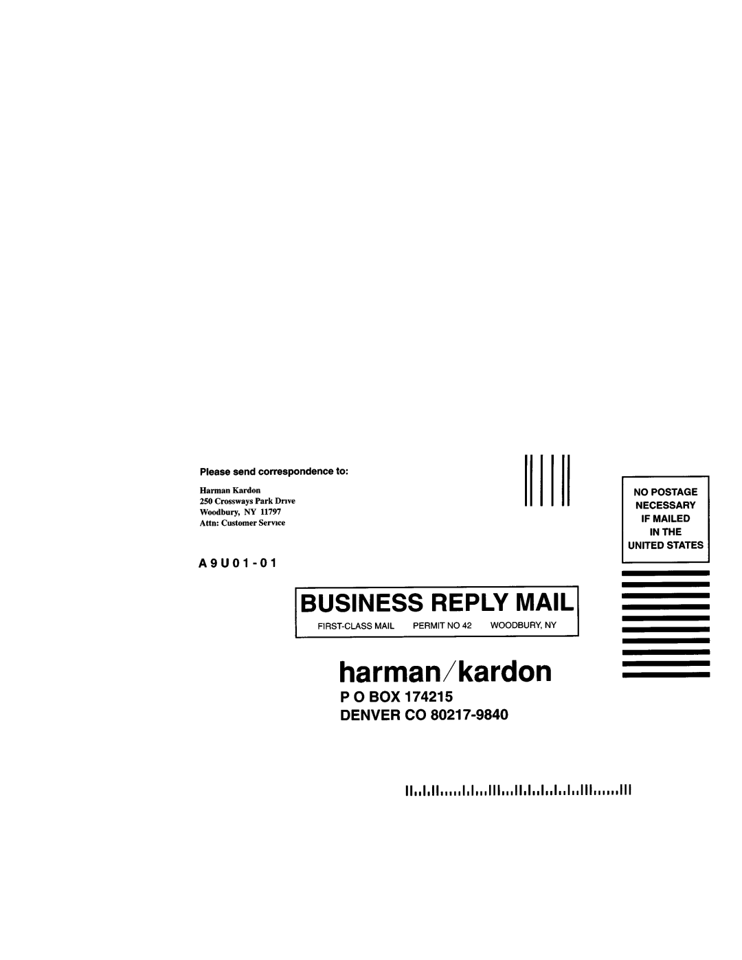 Harman-Kardon AVR 110 owner manual 