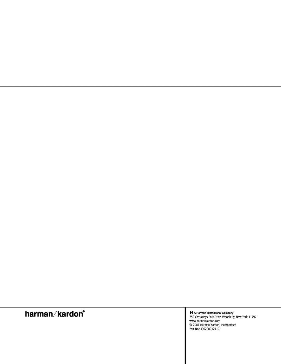 Harman-Kardon AVR 120 owner manual 