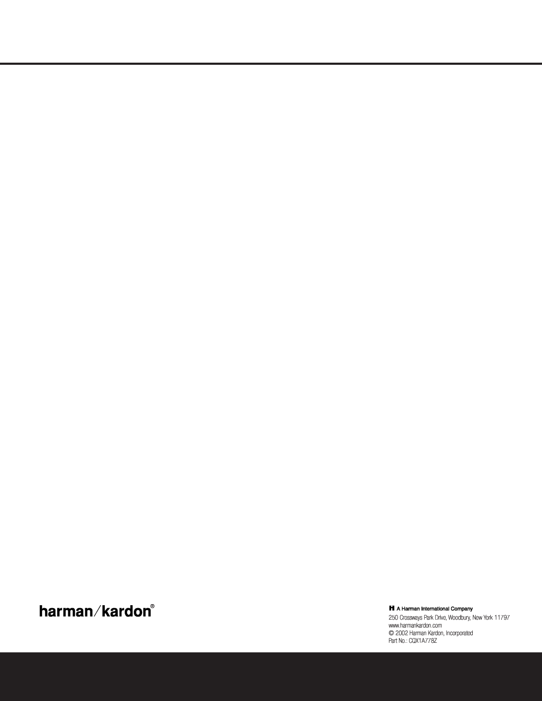 Harman-Kardon AVR 125 owner manual 