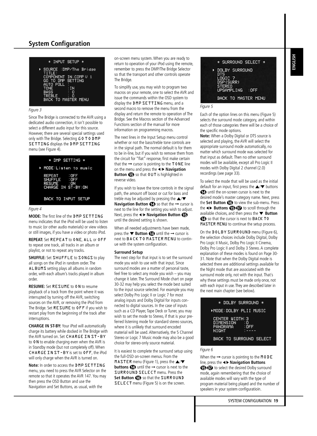 Harman-Kardon AVR 147 owner manual Surround Setup 