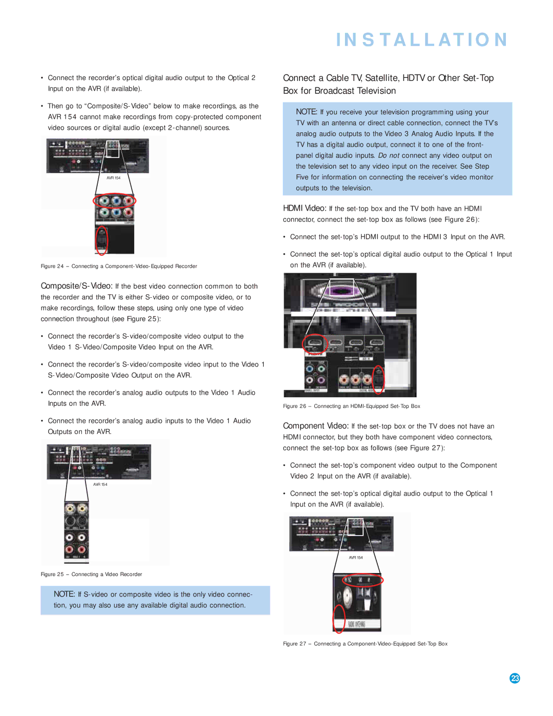 Harman-Kardon AVR 154 owner manual Connecting a Video Recorder 