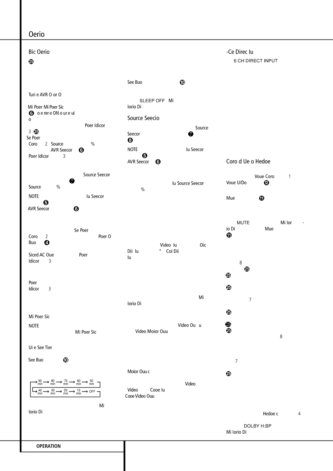 Harman-Kardon AVR 155 owner manual Basic Operation, Source Selection, Channel Direct Input, Controls and Use of Headphones 