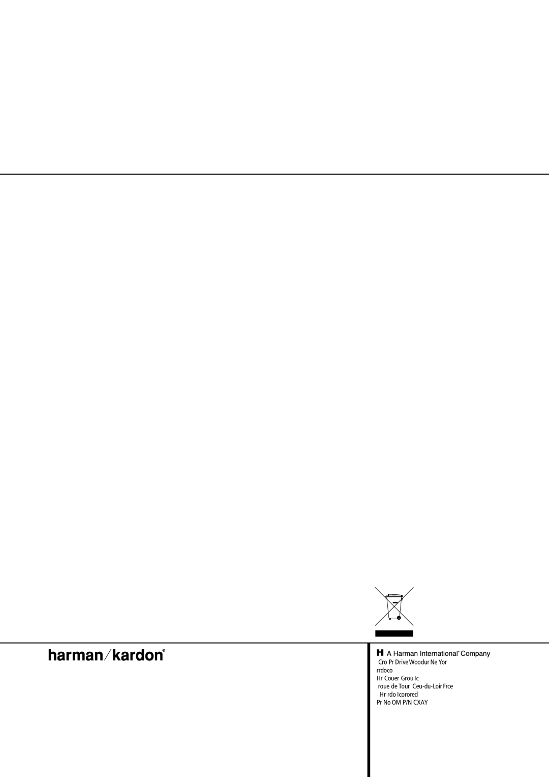 Harman-Kardon AVR 155 owner manual Harman Consumer Group, Inc 