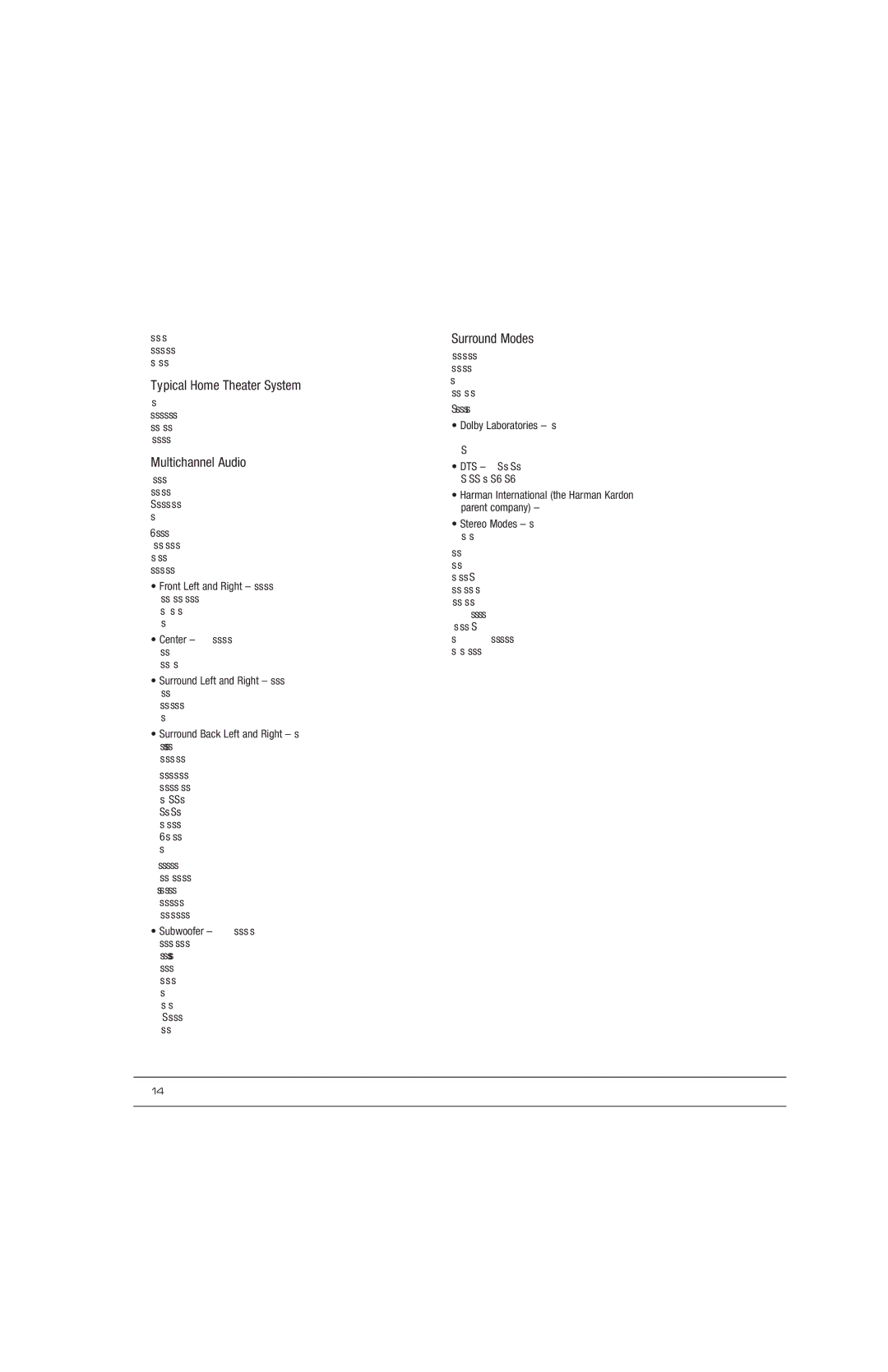 Harman-Kardon AVR 1600 owner manual Introduction to Home Theater, Typical Home Theater System, Multichannel Audio 