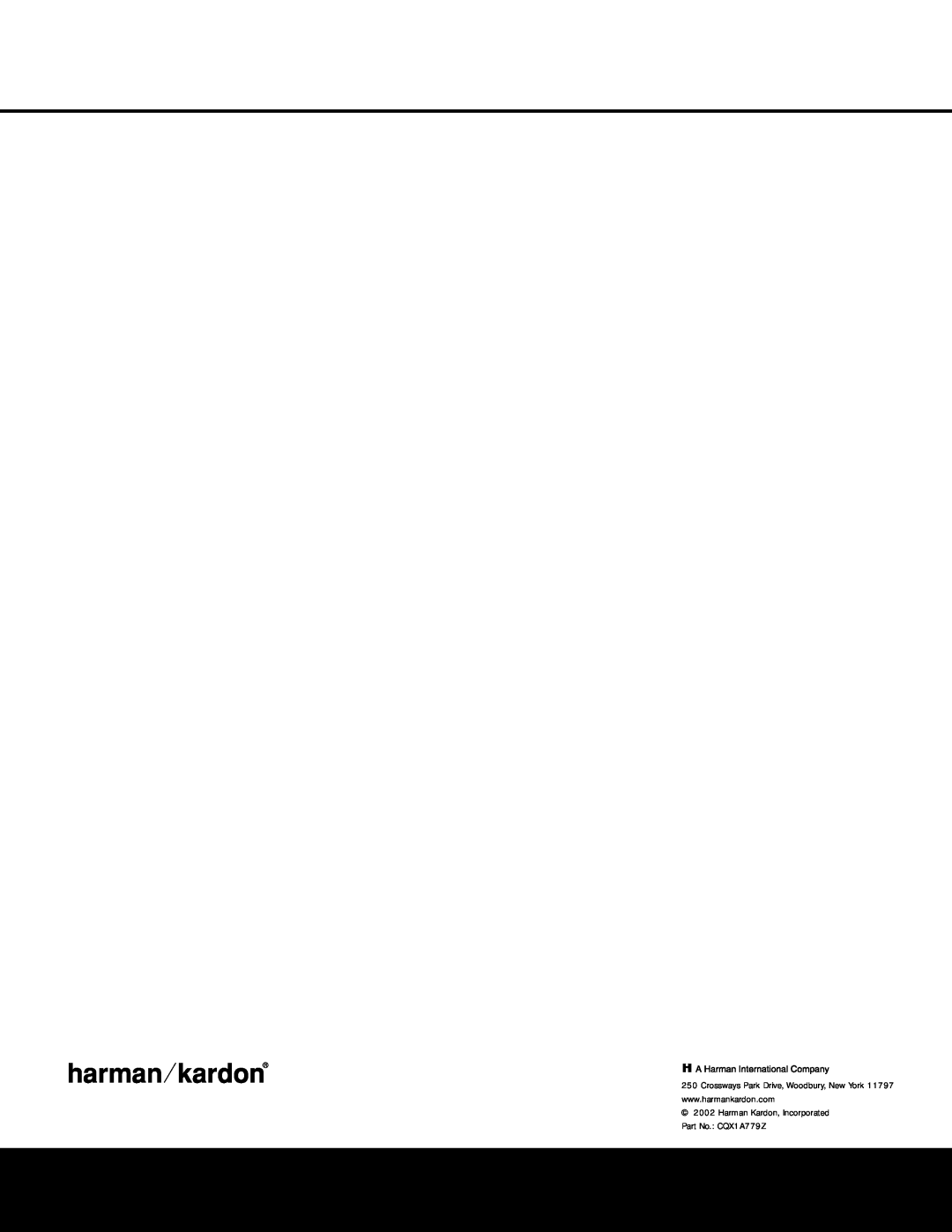Harman-Kardon AVR 225 owner manual 
