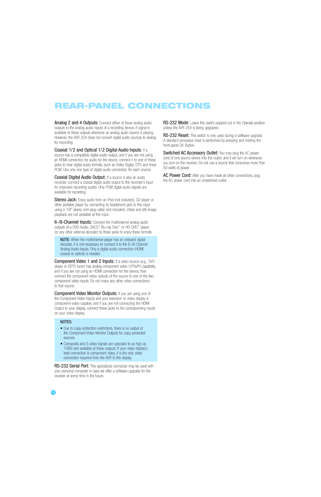 Harman-Kardon AVR 254 owner manual To that source 