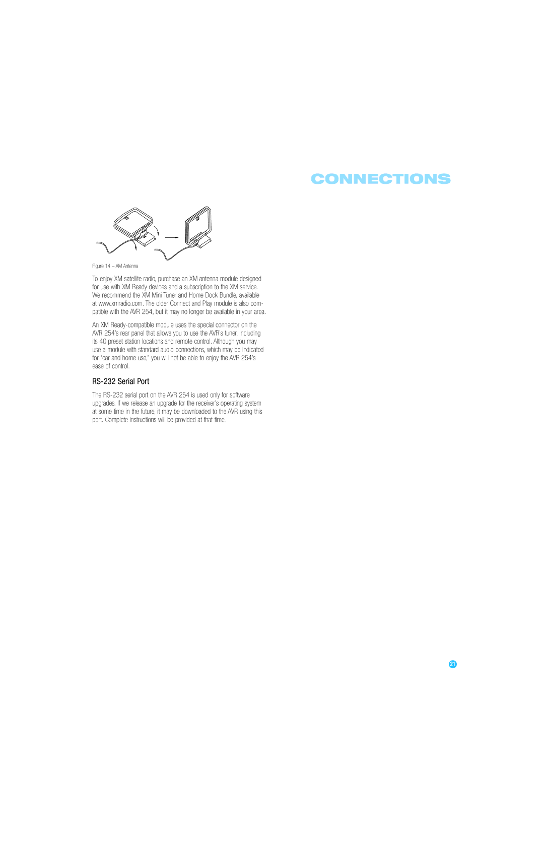 Harman-Kardon AVR 254 owner manual RS-232 Serial Port, AM Antenna 