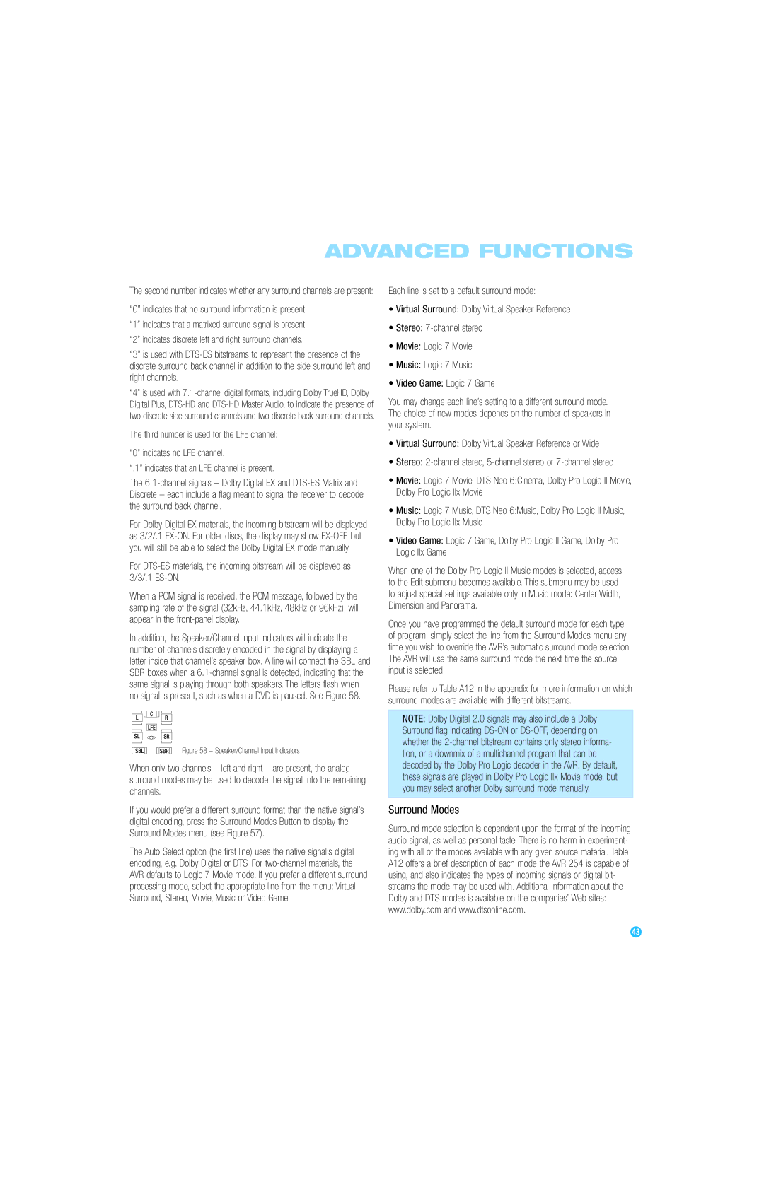 Harman-Kardon AVR 254 owner manual Indicates that no surround information is present 