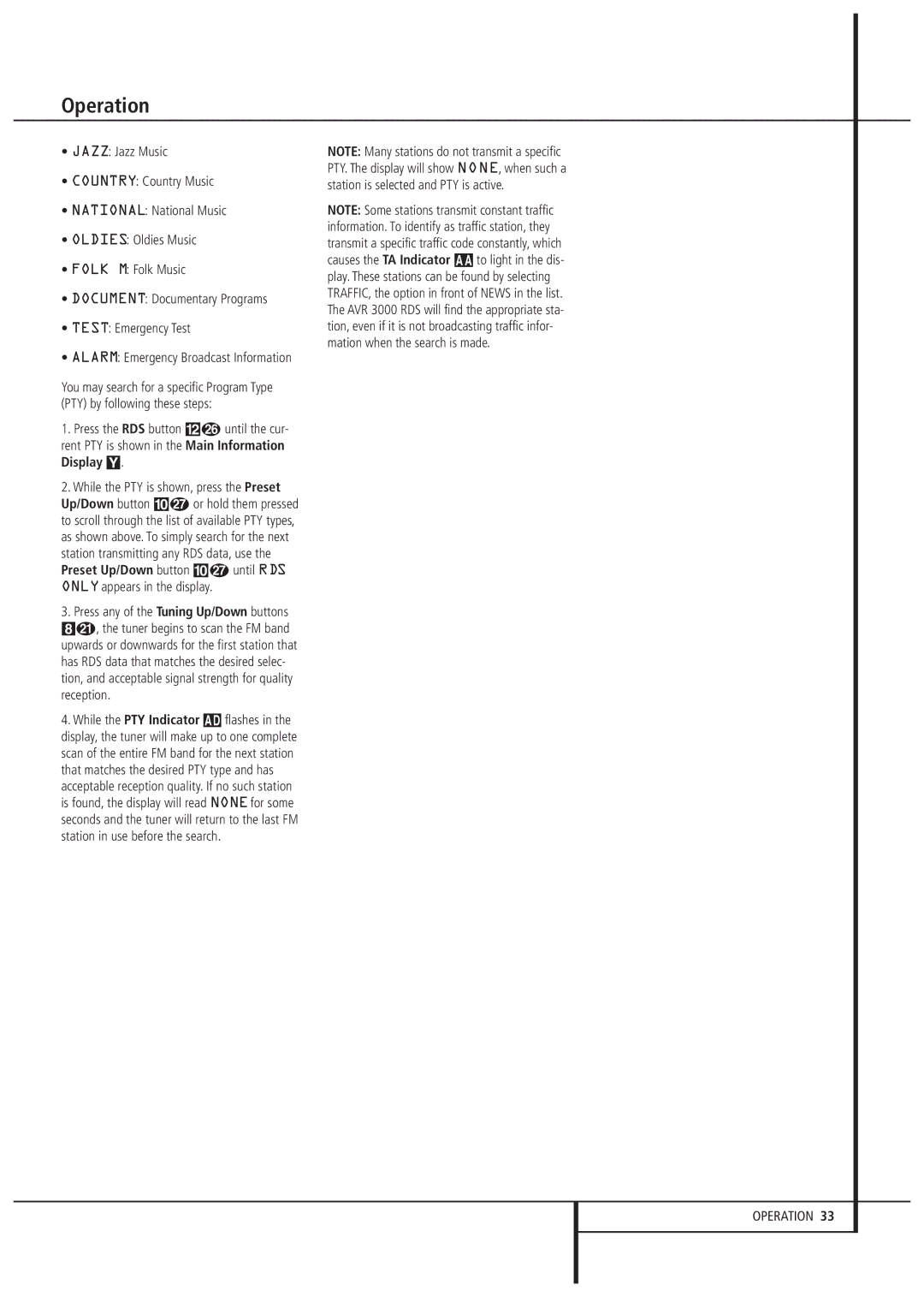 Harman-Kardon AVR 3000 owner manual Operation 