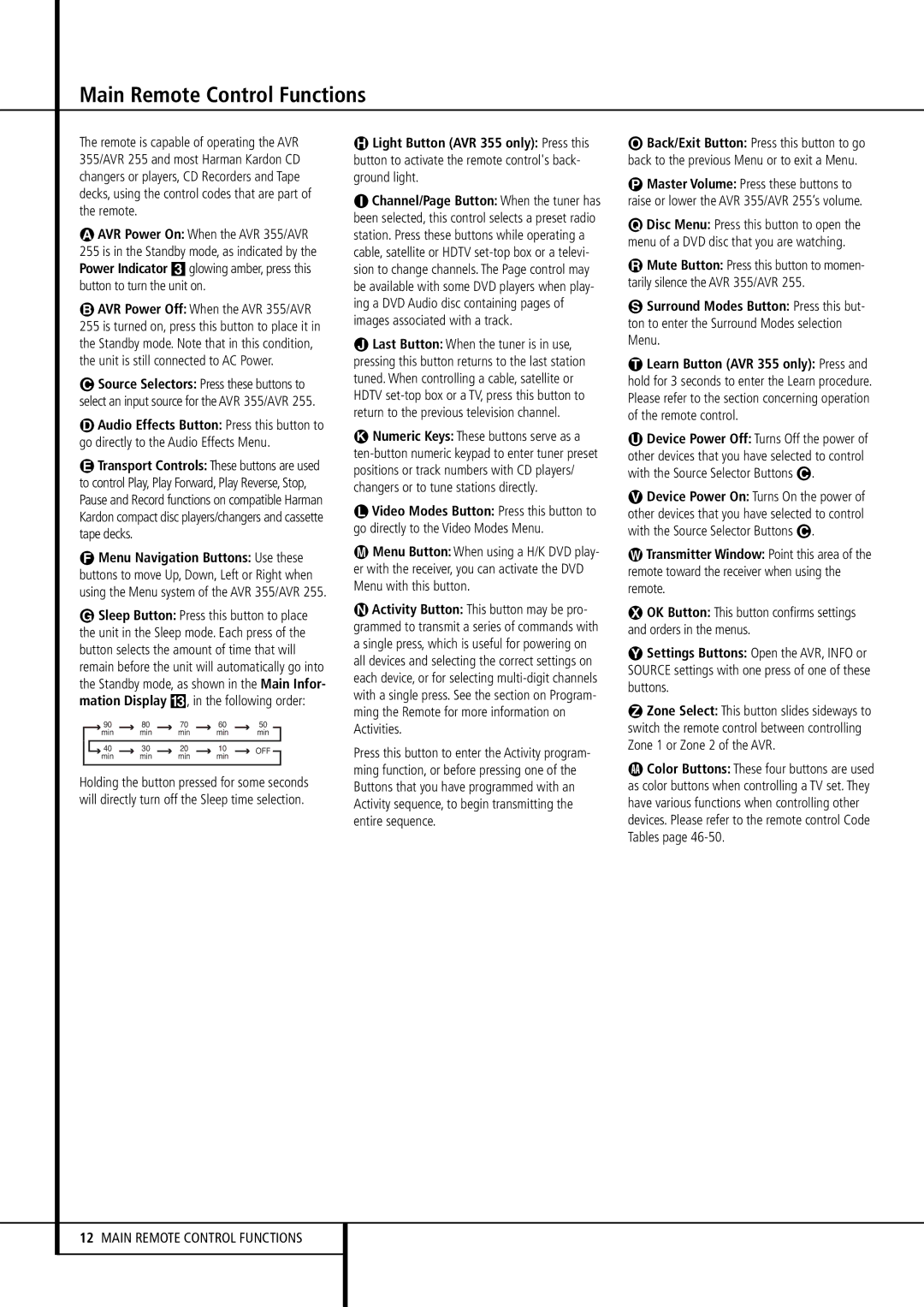 Harman-Kardon AVR 355, AVR 255 owner manual Off 