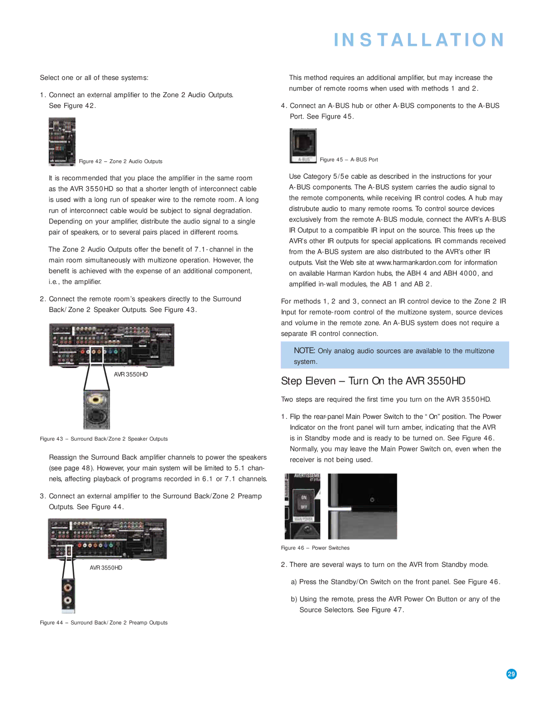 Harman-Kardon owner manual Step Eleven Turn On the AVR 3550HD, Zone 2 Audio Outputs 