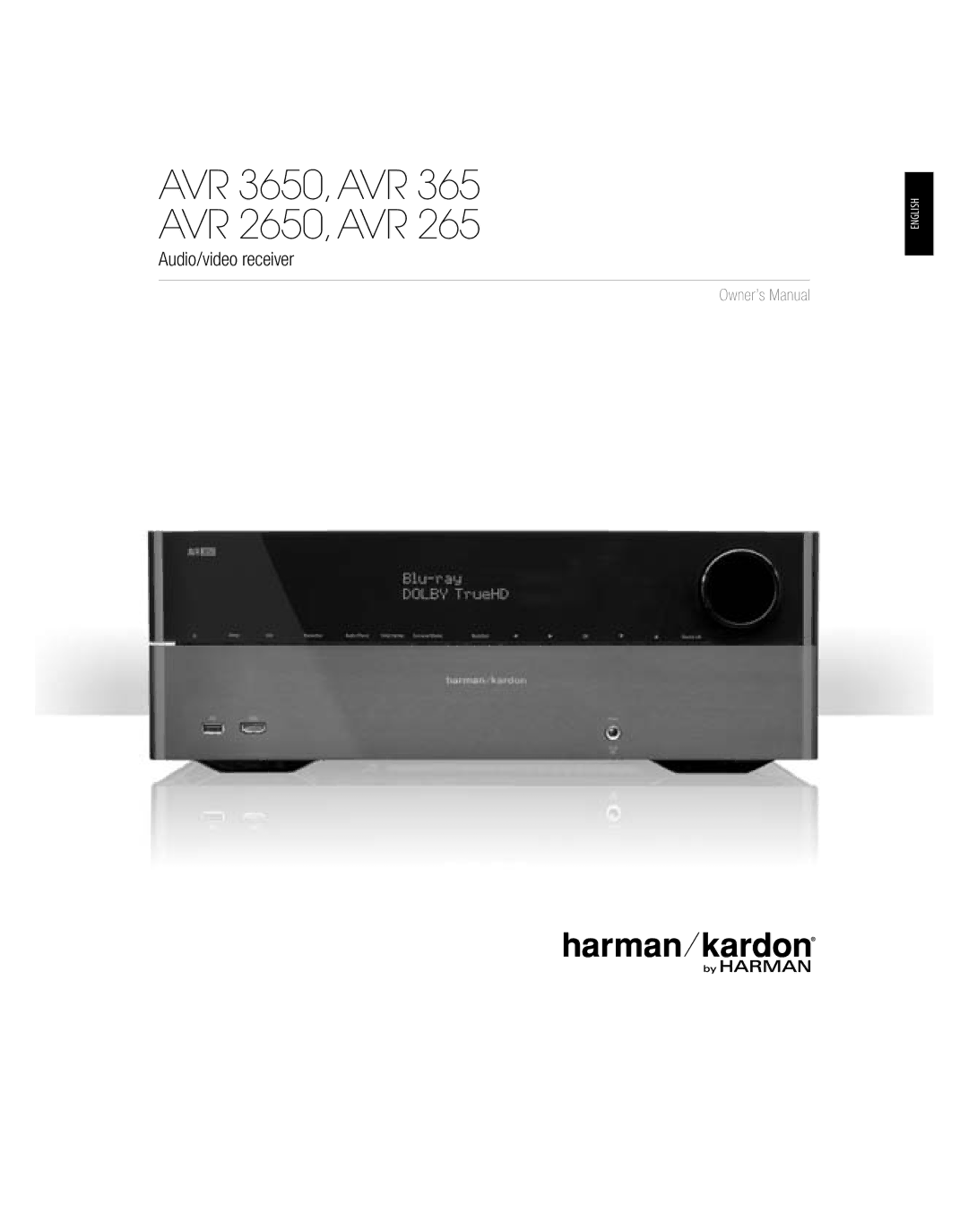 Harman-Kardon owner manual AVR 3650,AVR 365 AVR 2650,AVR 