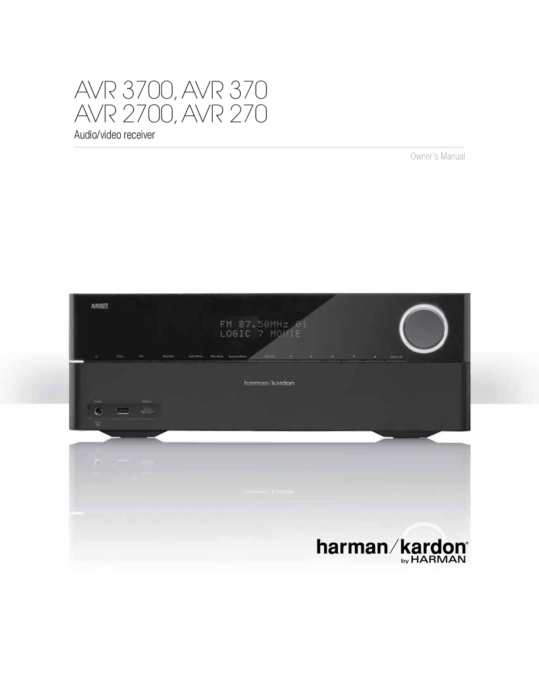 Harman-Kardon owner manual AVR 3700,AVR AVR 2700,AVR 
