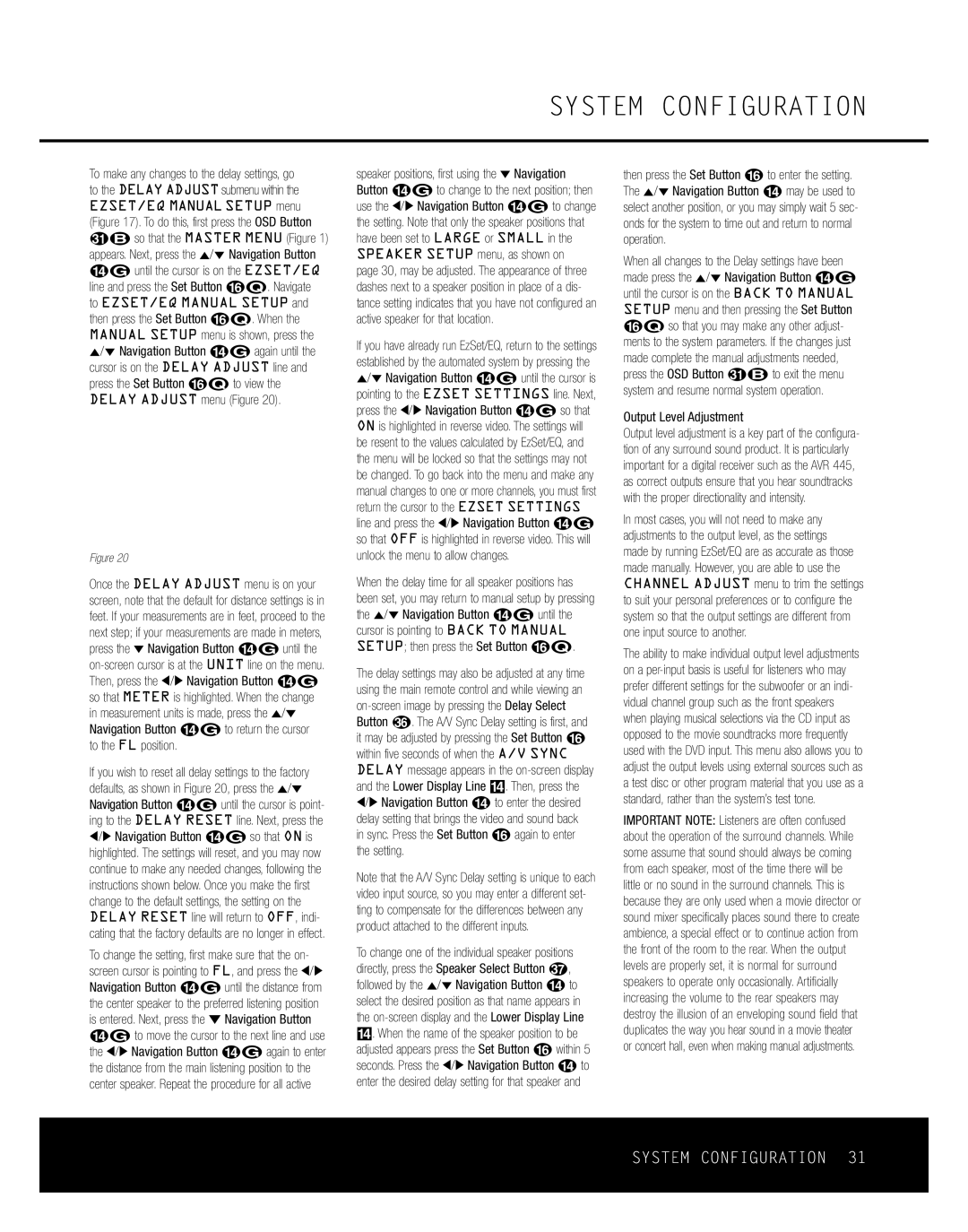 Harman-Kardon AVR 445 owner manual Delay Adjust 