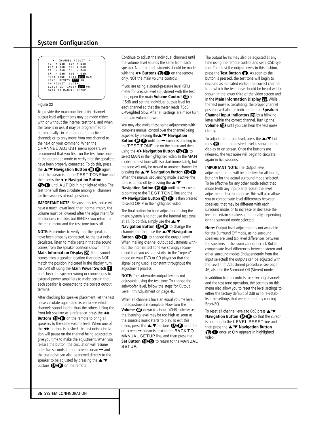 Harman-Kardon AVR 645 owner manual Volume until you can hear the test noise clearly, Setup 