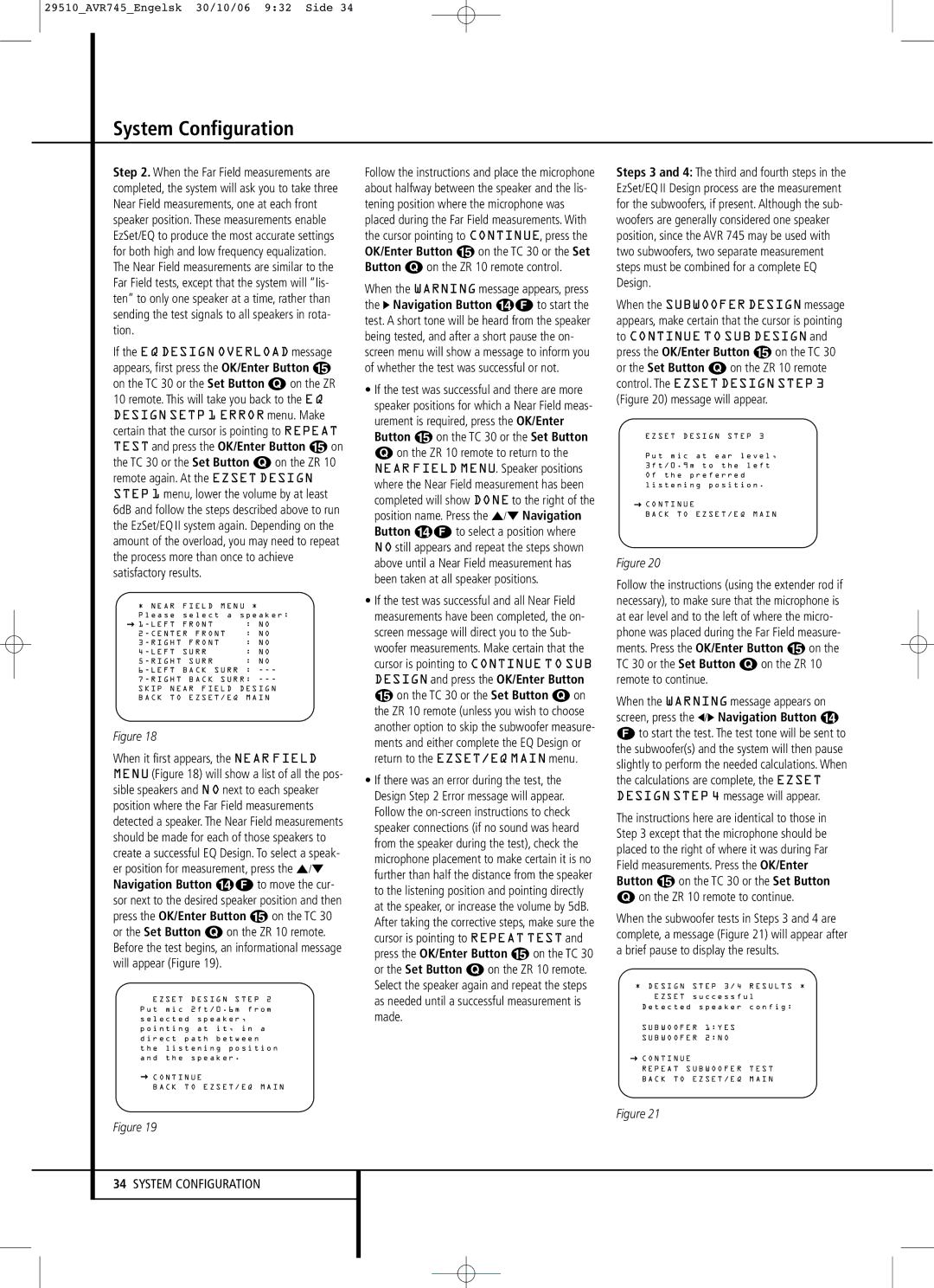 Harman-Kardon AVR 745 owner manual On the ZR 10 remote to continue, S E T 