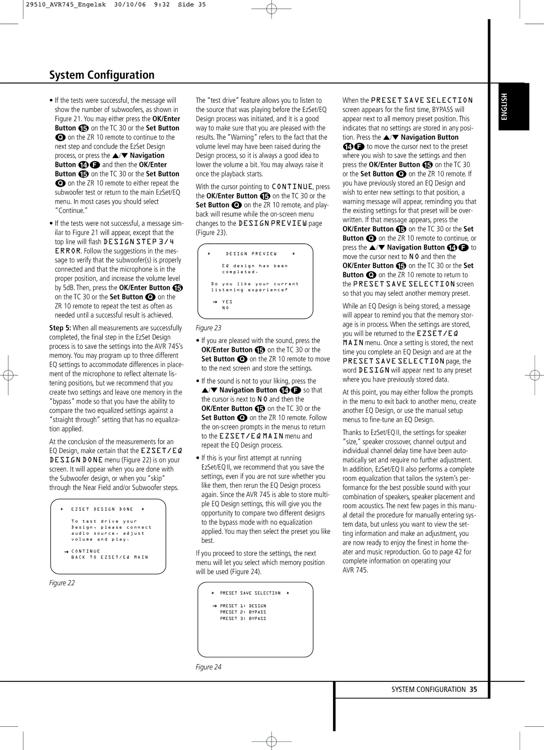 Harman-Kardon AVR 745 owner manual Avr, If the sound is not to your liking, press 