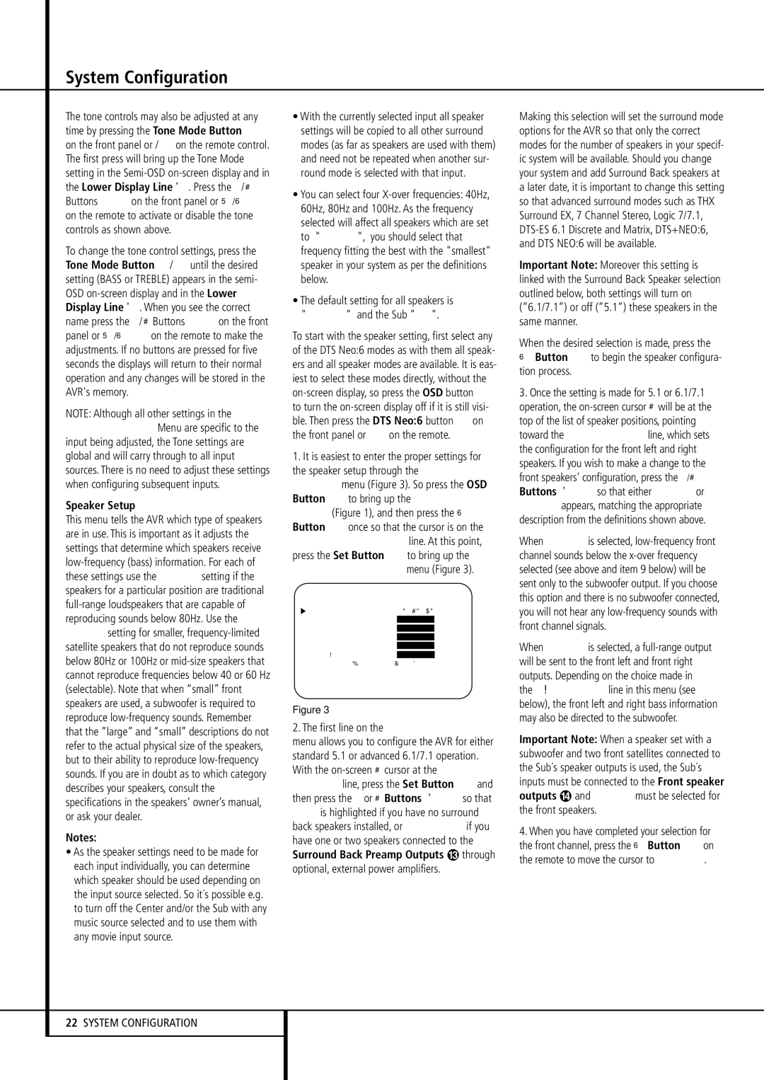 Harman-Kardon AVR 8500 owner manual Speaker Setup, Front panel or, Then press the ‹ or › Buttons E so that 