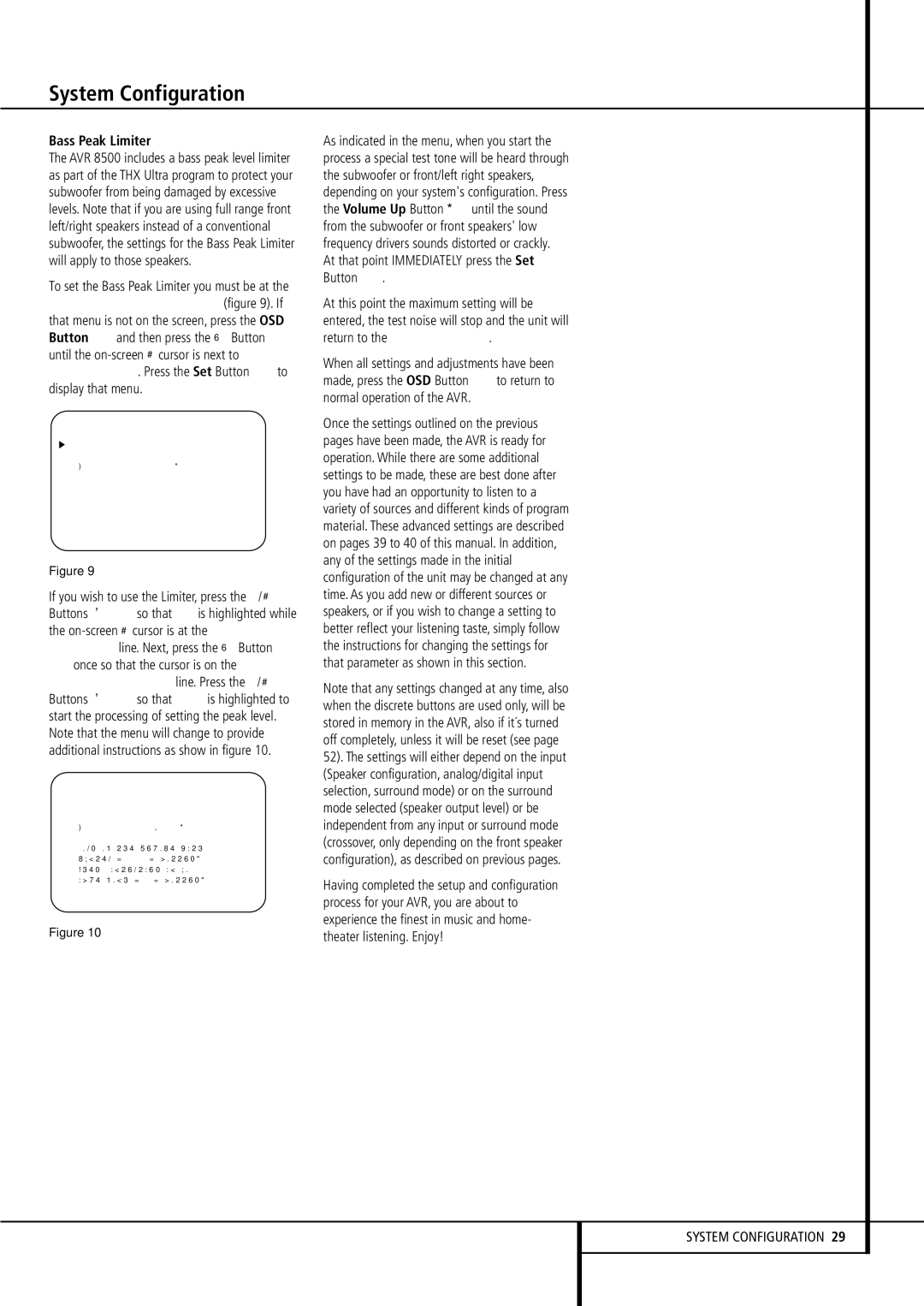 Harman-Kardon AVR 8500 owner manual Bass Peak Limiter 