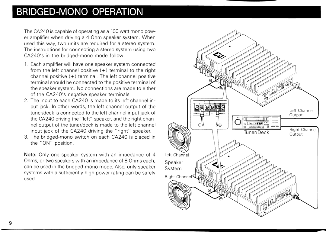 Harman-Kardon CA240 manual 