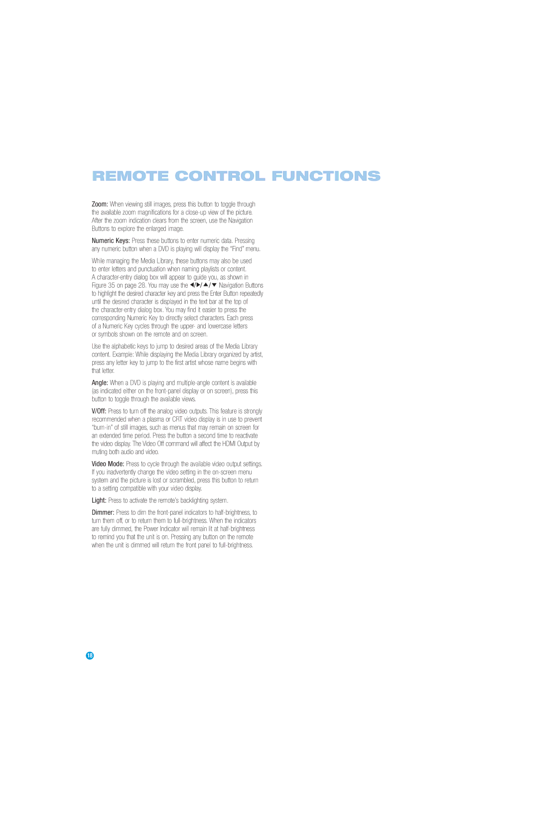 Harman-Kardon DMC 1000 manual Light Press to activate the remote’s backlighting system 