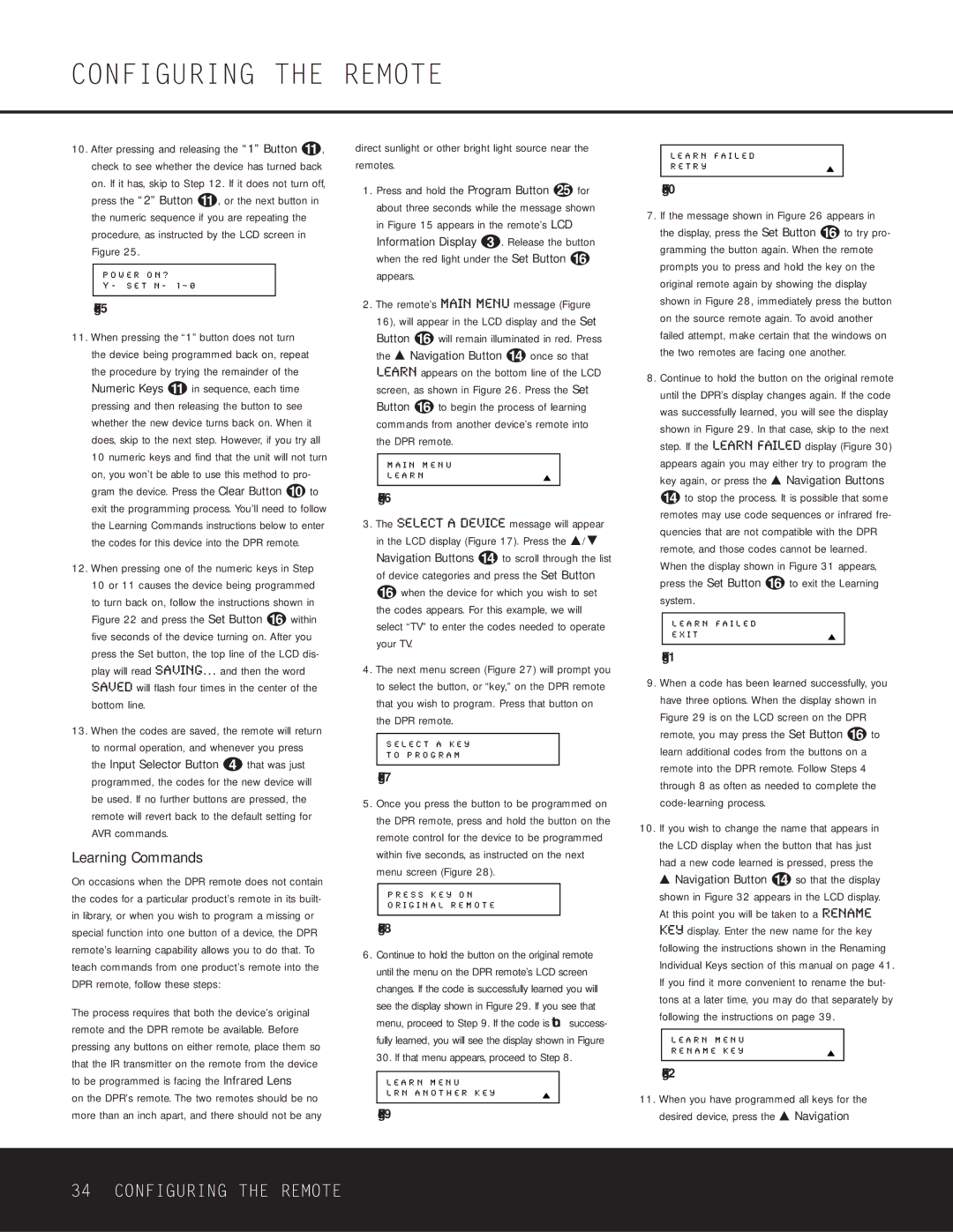 Harman-Kardon DPR 1001 owner manual Learning Commands 