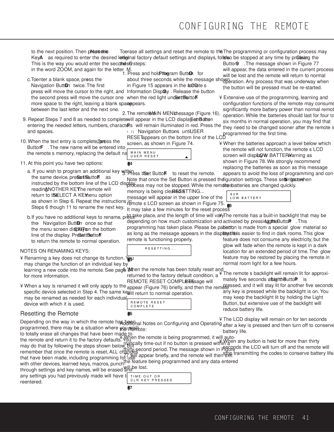 Harman-Kardon DPR 1001 owner manual Resetting the Remote, At this point you have two options 