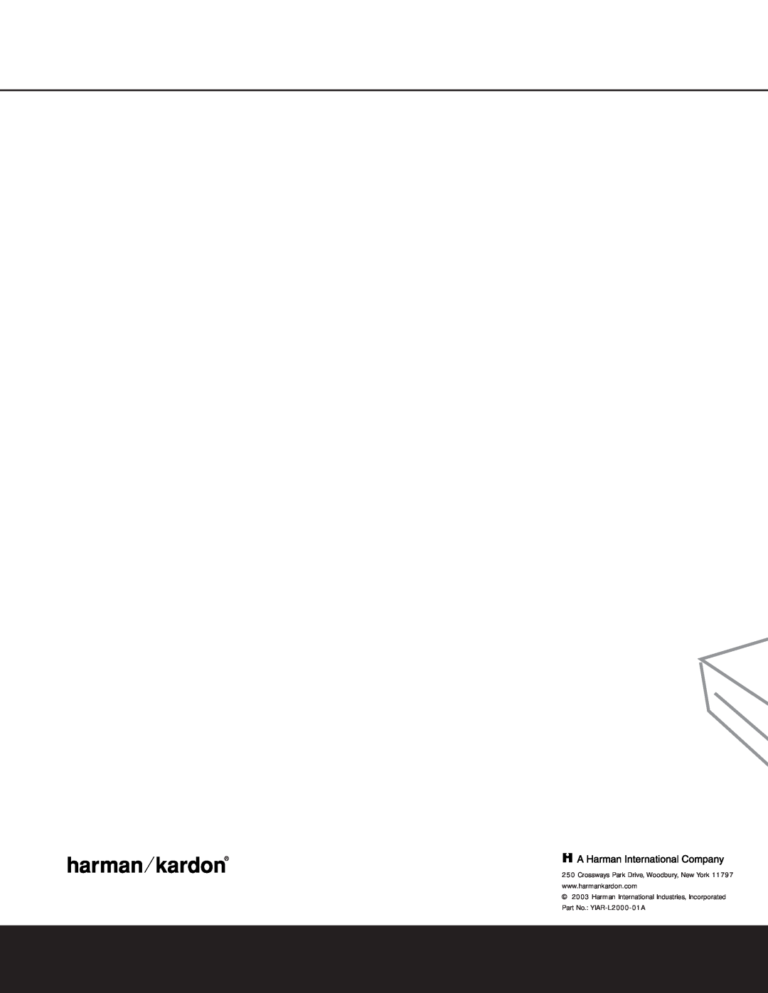 Harman-Kardon DPR 1001 owner manual 