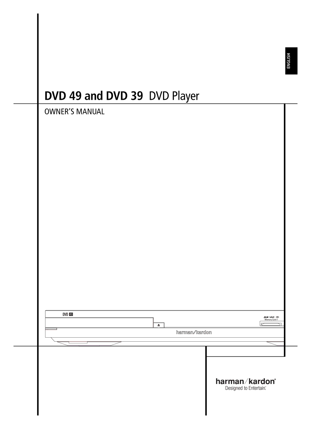 Harman-Kardon owner manual DVD 49 and DVD 39 DVD Player 