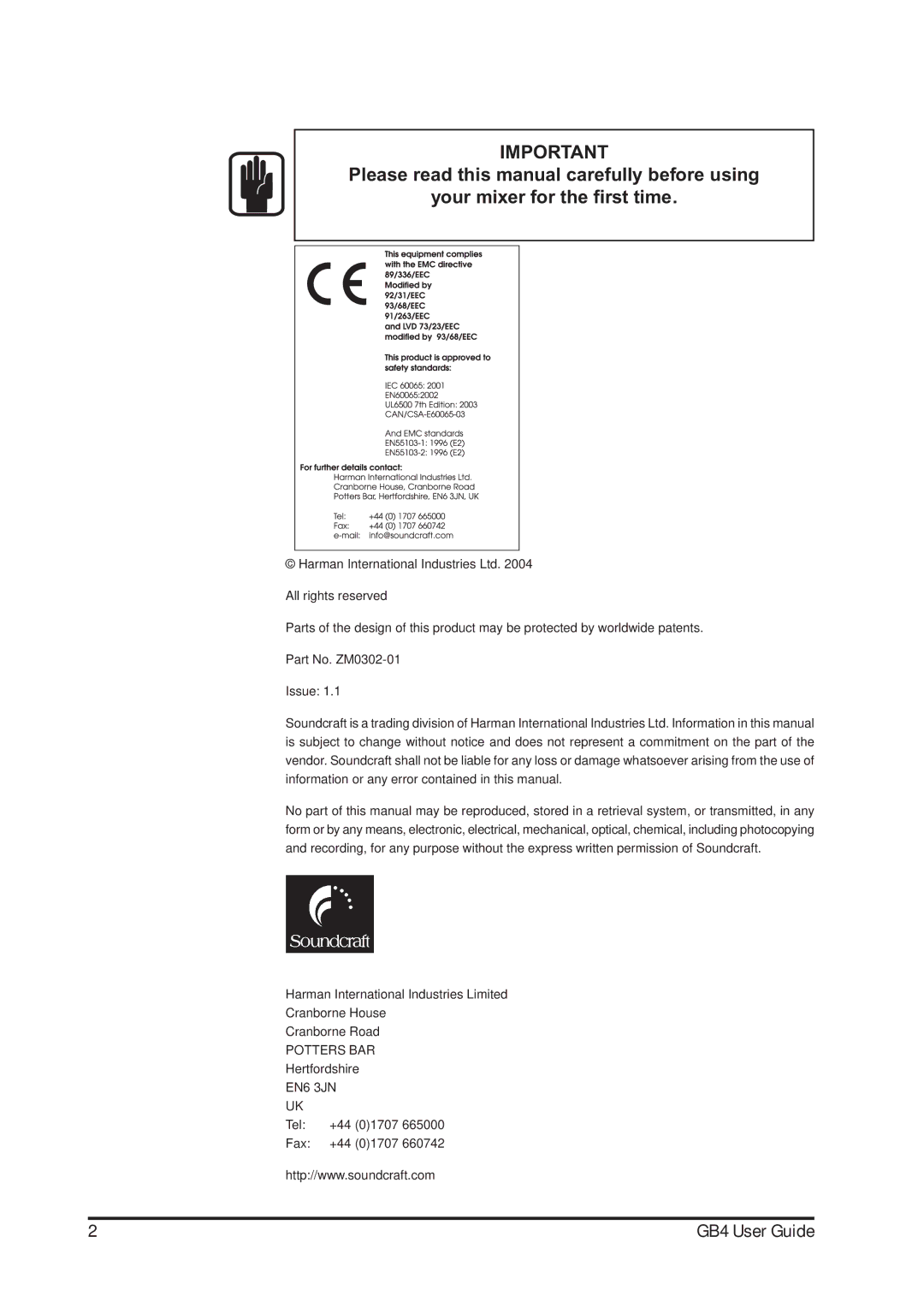 Harman-Kardon manual GB4 User Guide 