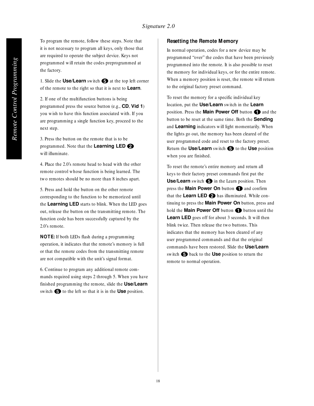 Harman-Kardon HA160-0004-A manual Resetting the Remote Memory 