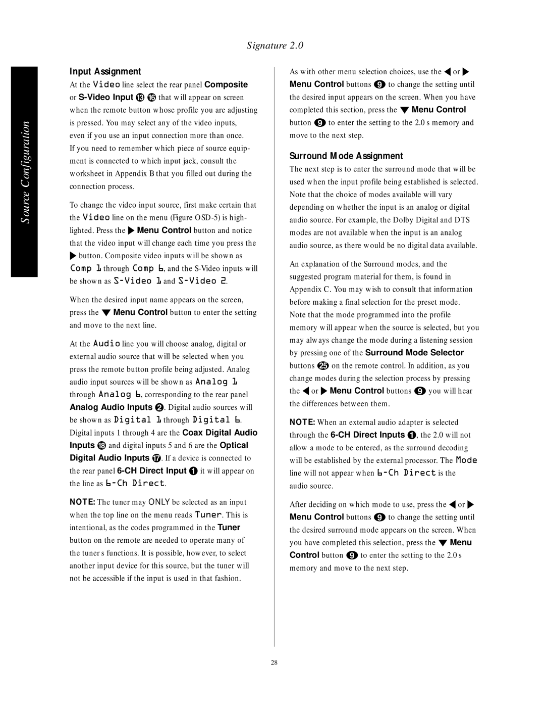 Harman-Kardon HA160-0004-A manual Input Assignment, Surround Mode Assignment 