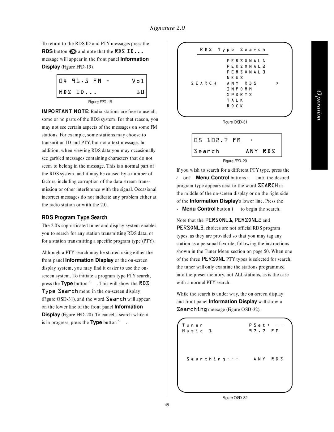 Harman-Kardon HA160-0004-A manual RDS Program Type Search, 04 91.5 FM . Vol RDS ID, 05 102.7 FM Search 