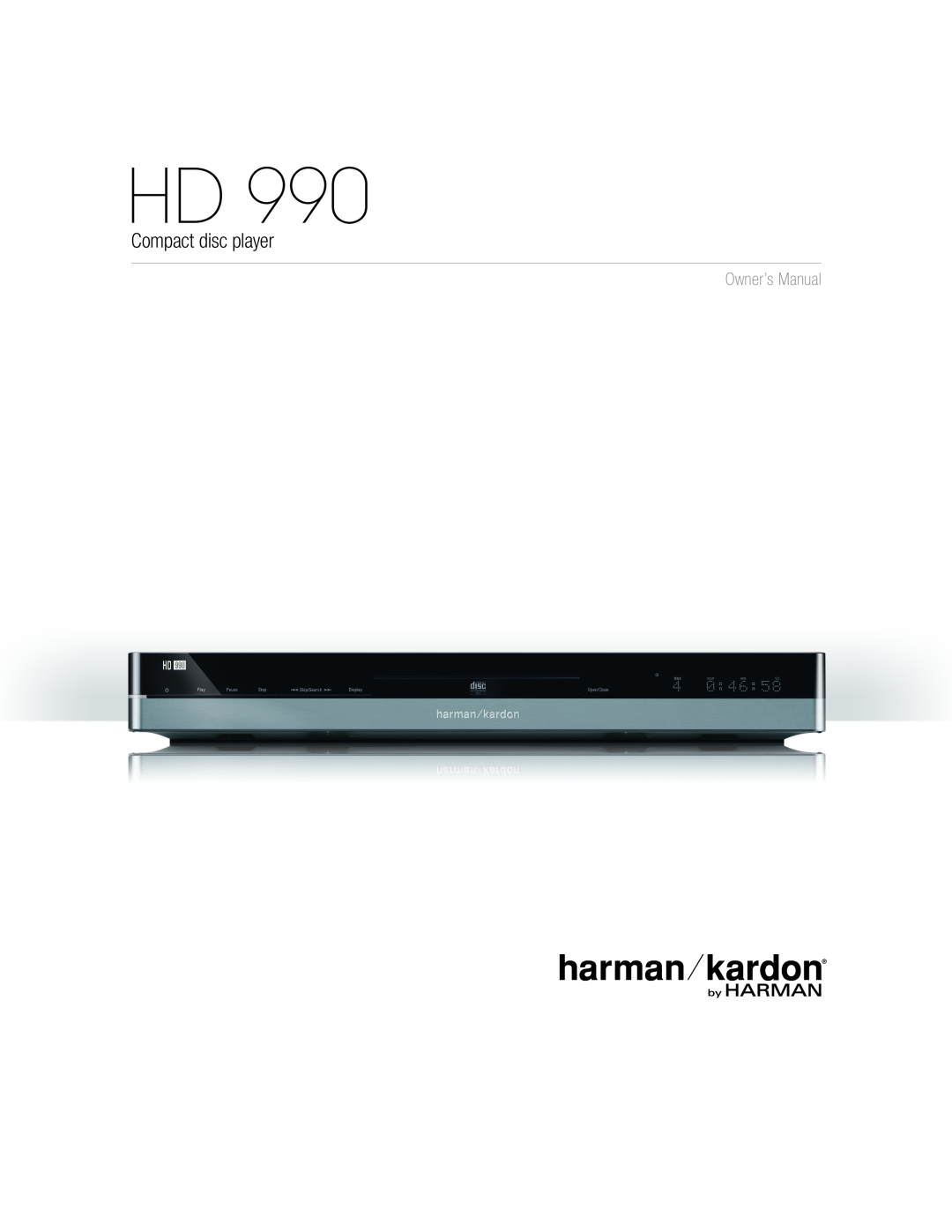 Harman-Kardon HD 990 owner manual Compact disc player 