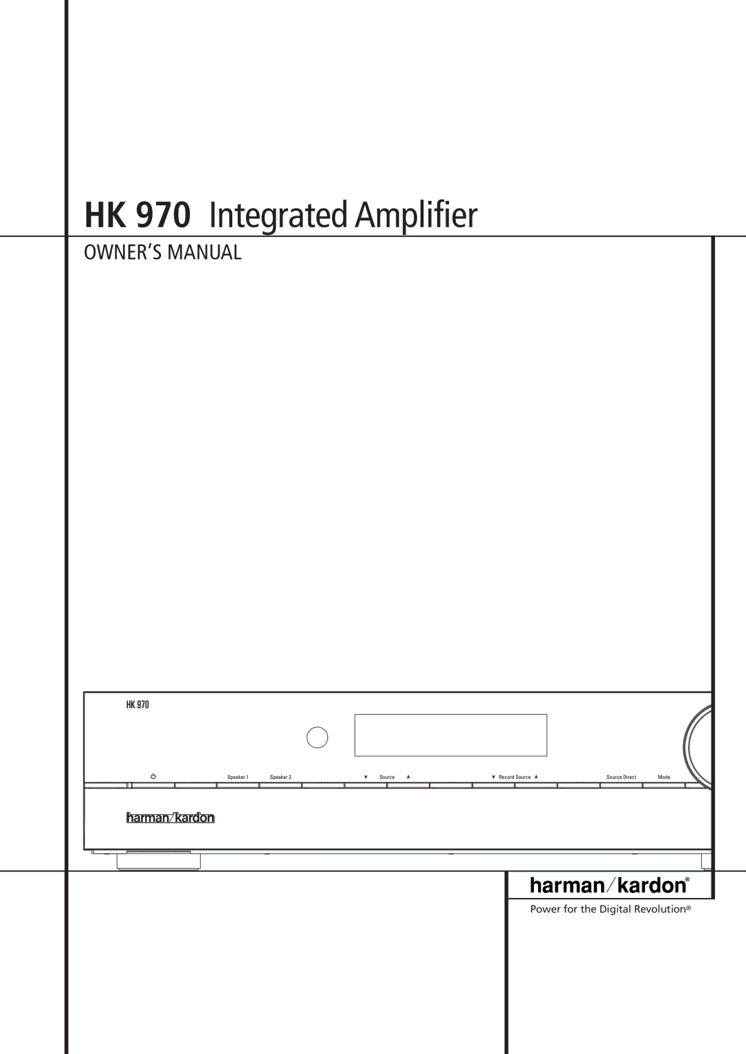 Harman-Kardon owner manual HK 970 Integrated Amplifier 