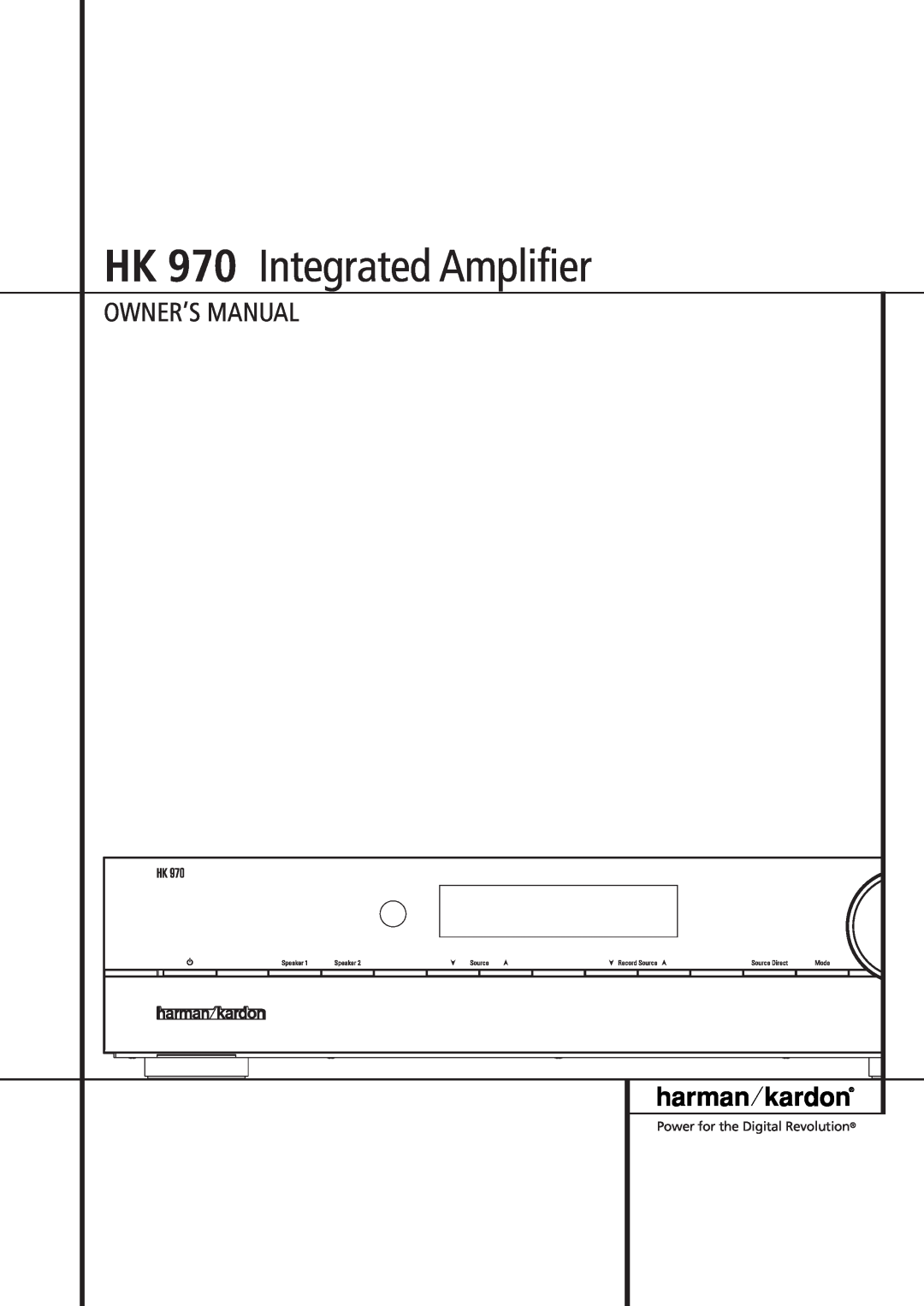 Harman-Kardon owner manual HK 970 Integrated Amplifier 