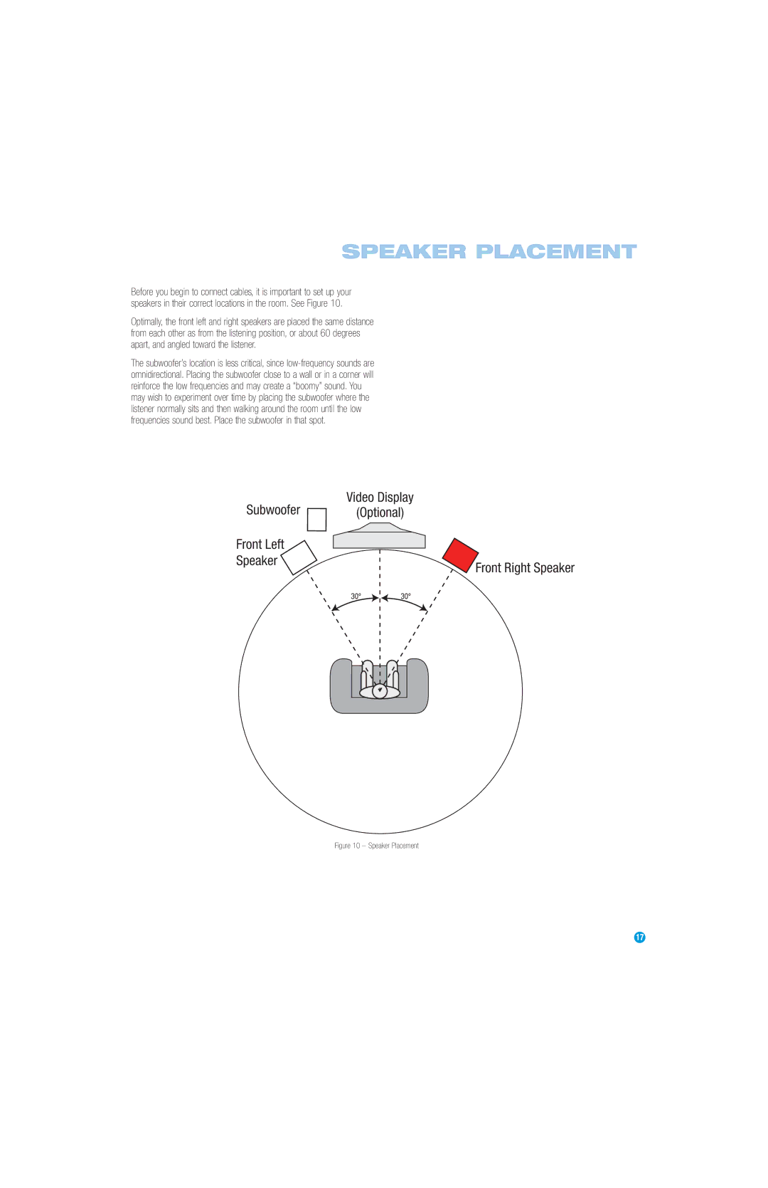 Harman-Kardon HK3490 owner manual Speaker Placement 