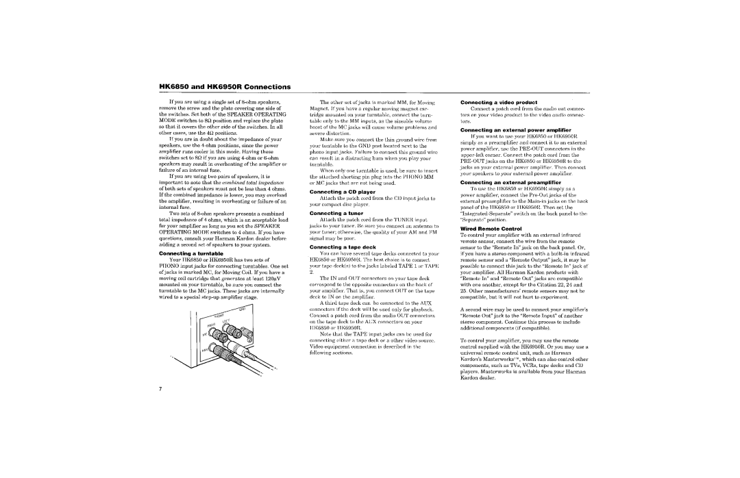 Harman-Kardon HK6950R, HK6850 manual 