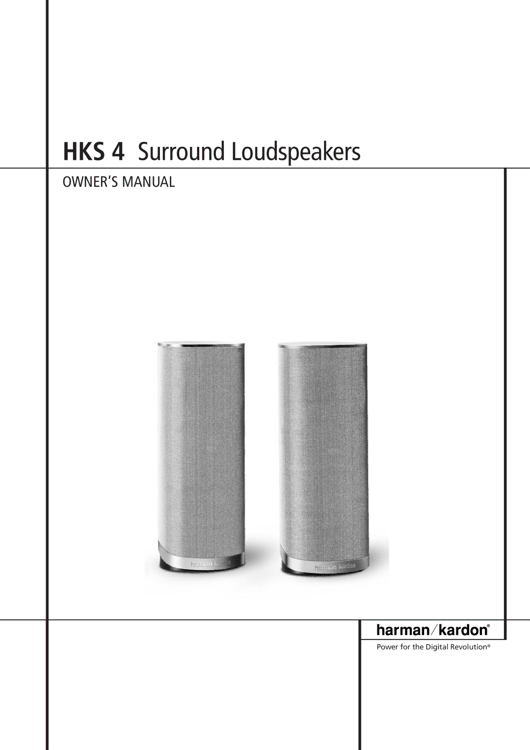 Harman-Kardon owner manual HKS 4 Surround Loudspeakers 