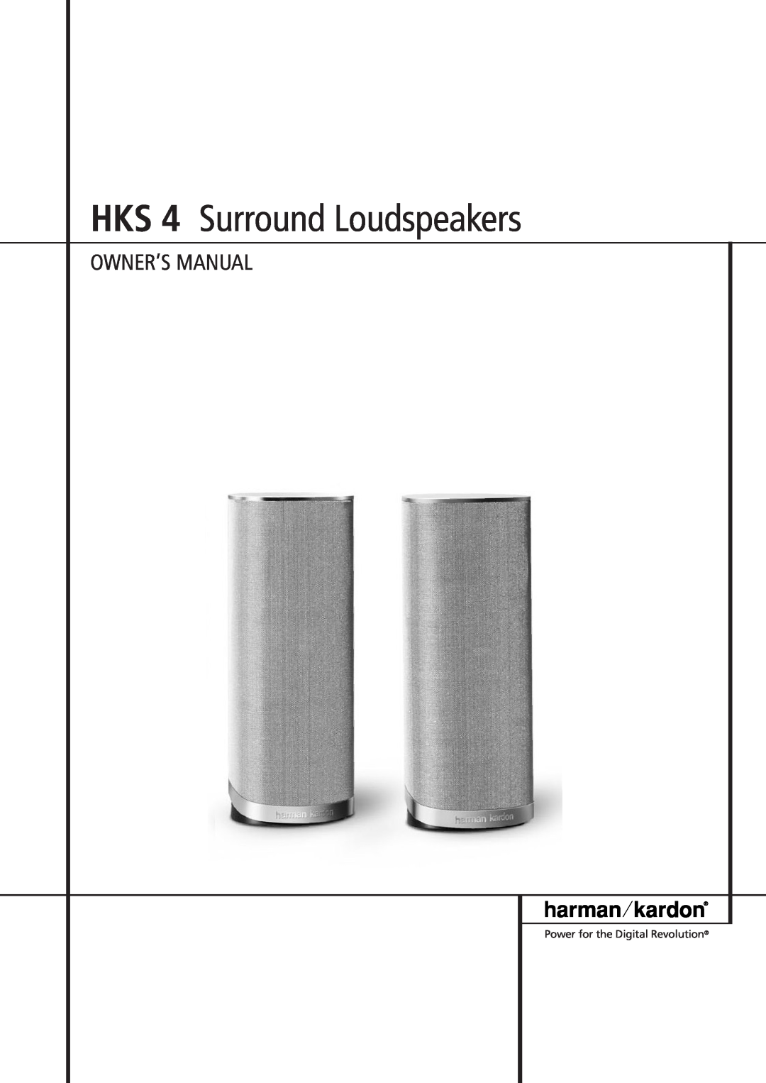 Harman-Kardon owner manual HKS 4 Surround Loudspeakers 