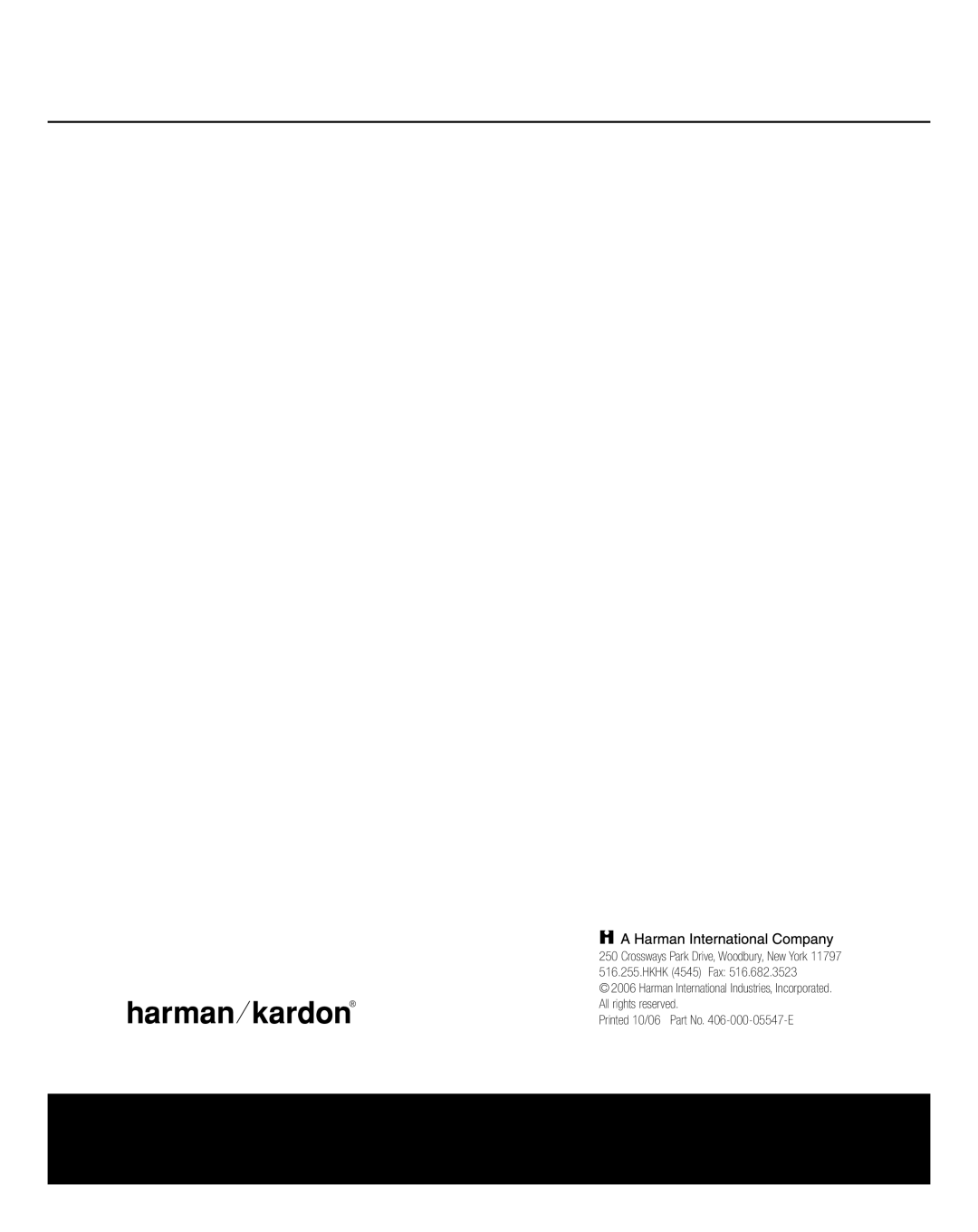 Harman-Kardon HKS 6 owner manual Hkhk 4545 Fax 