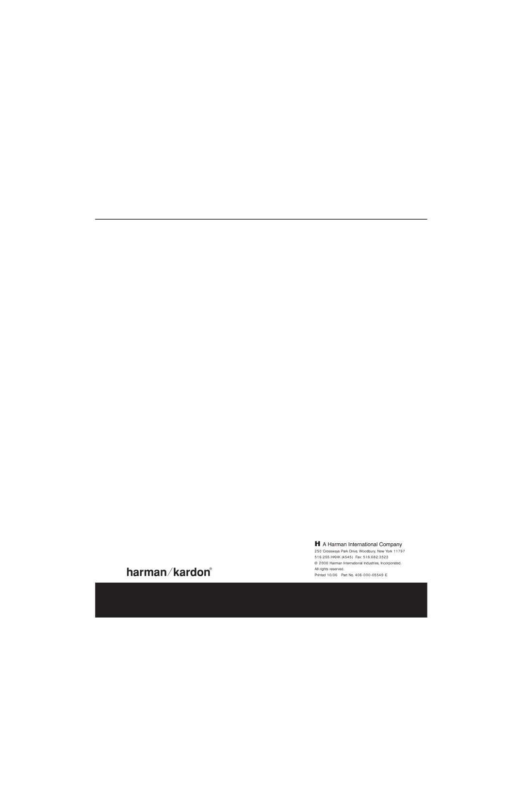 Harman-Kardon HKS 9 owner manual Hkhk 4545 Fax 