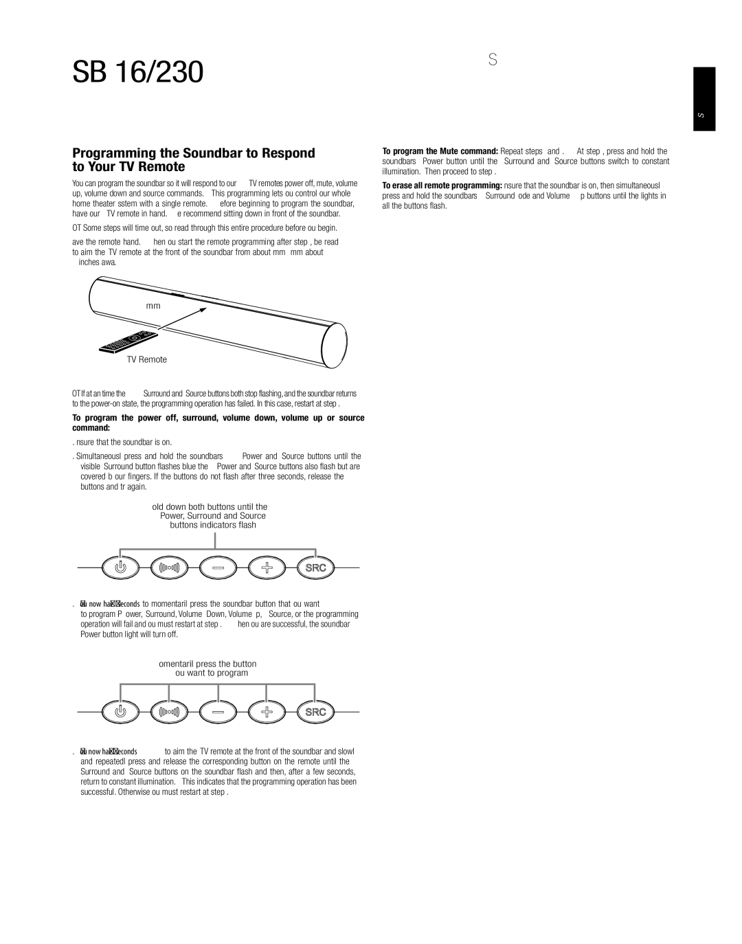 Harman-Kardon HKSB16BLK owner manual Programming the Soundbar to Respond to Your TV Remote, Ensure that the soundbar is on 