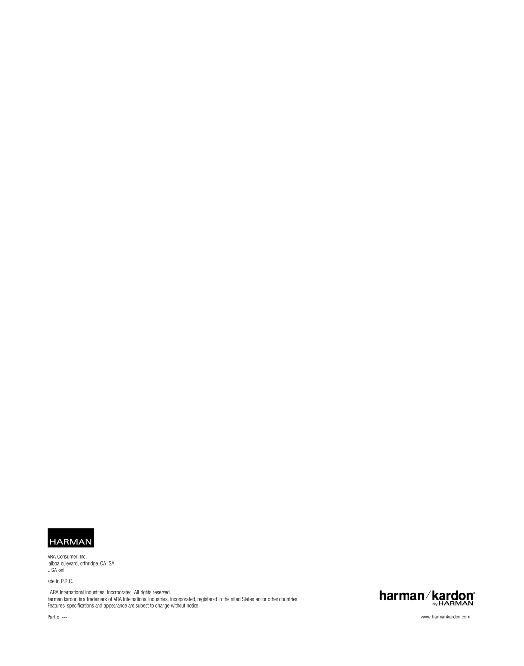 Harman-Kardon HKSB16BLK owner manual 