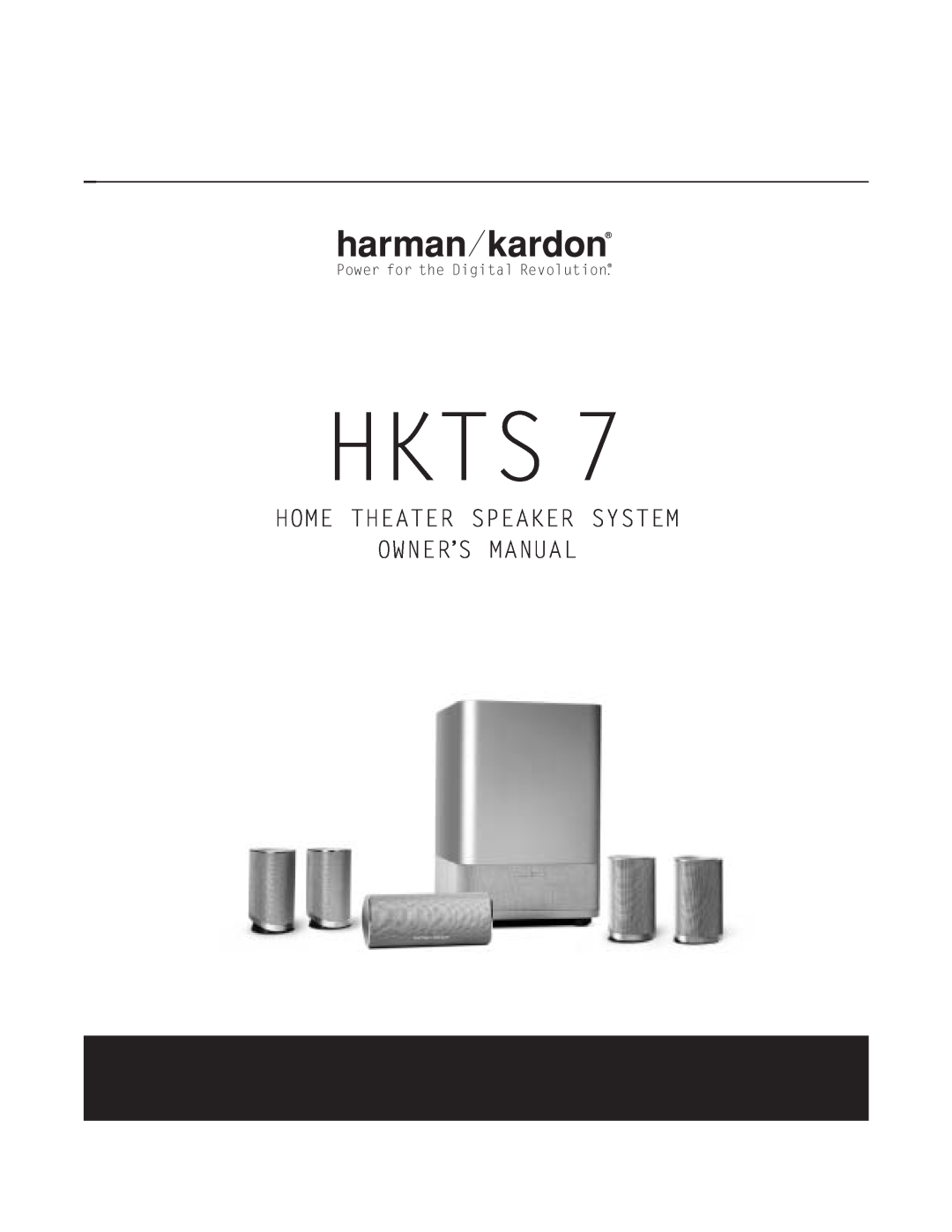 Harman-Kardon HKTS 5 OM owner manual Hkts, Power for the Digital Revolution 