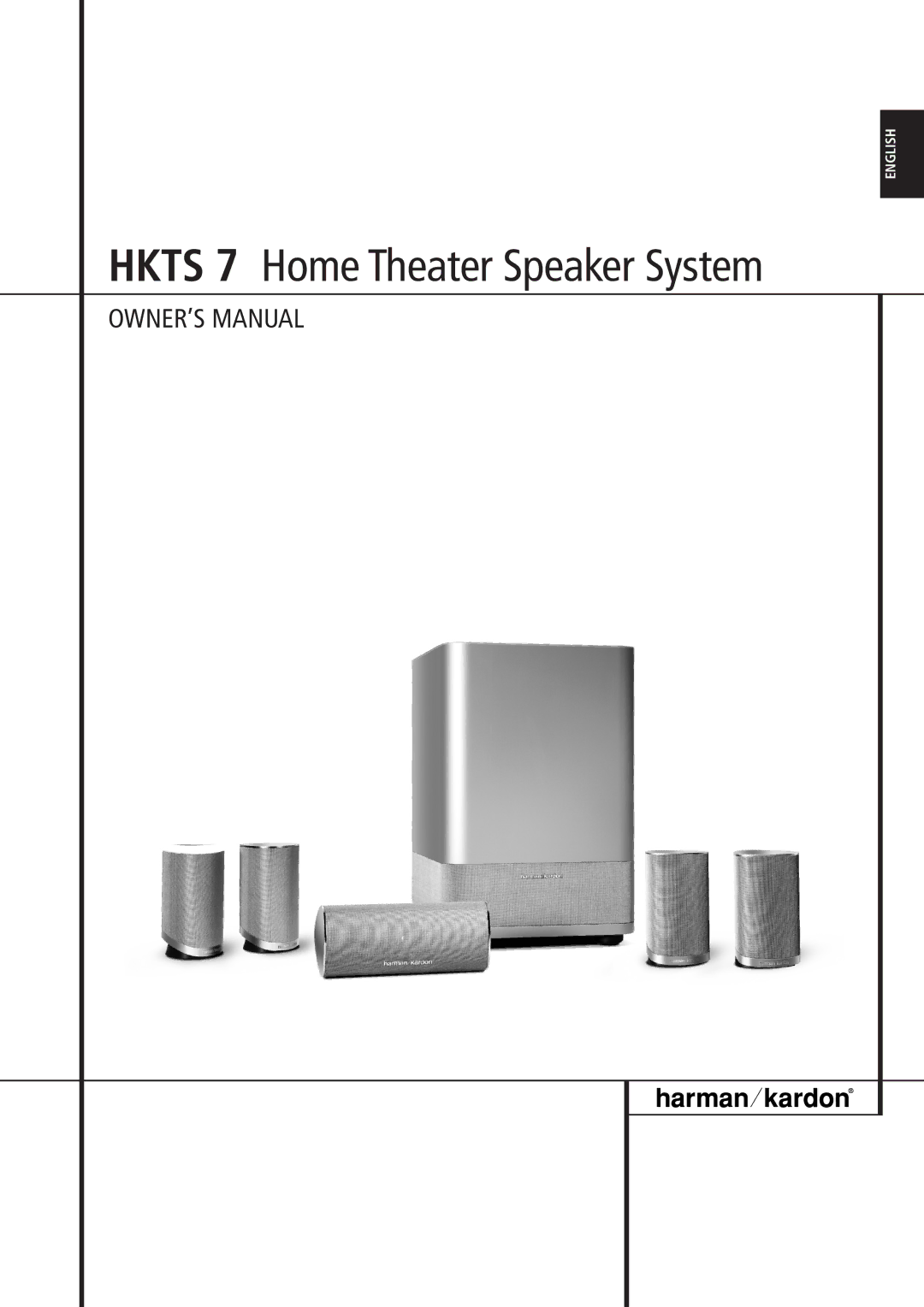 Harman-Kardon HKTS 7 owner manual Hkts 7 Home Theater Speaker System 