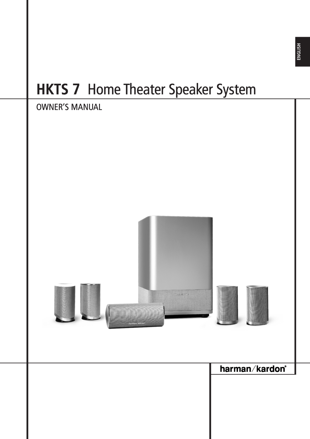 Harman-Kardon owner manual English, HKTS 7 Home Theater Speaker System 