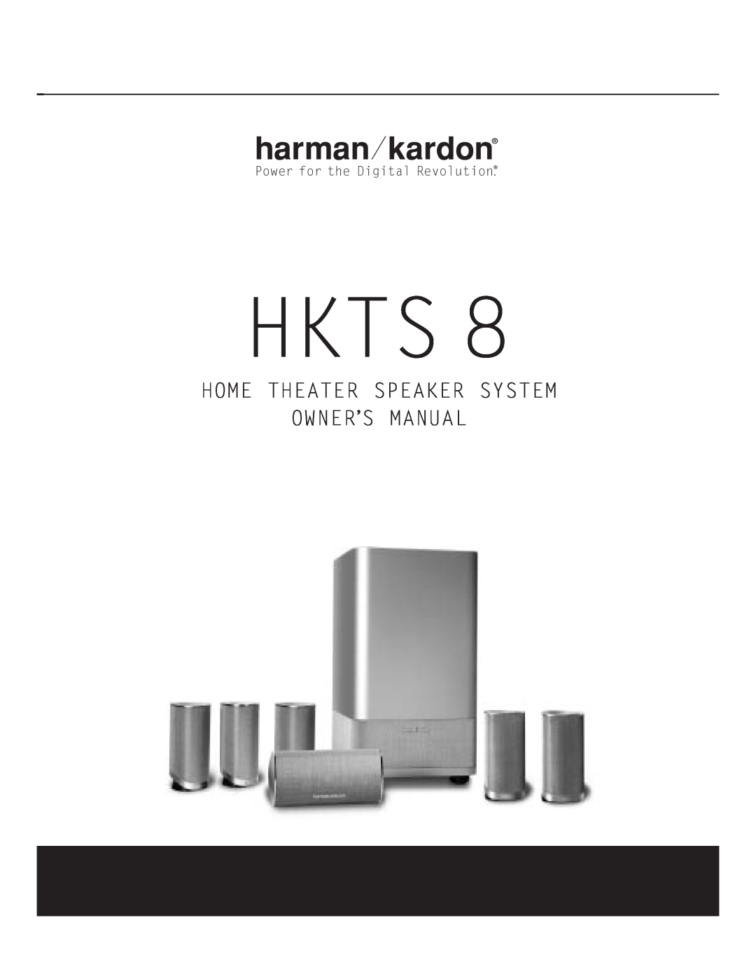 Harman-Kardon HKTS 8 owner manual Hkts, Power for the Digital Revolution 