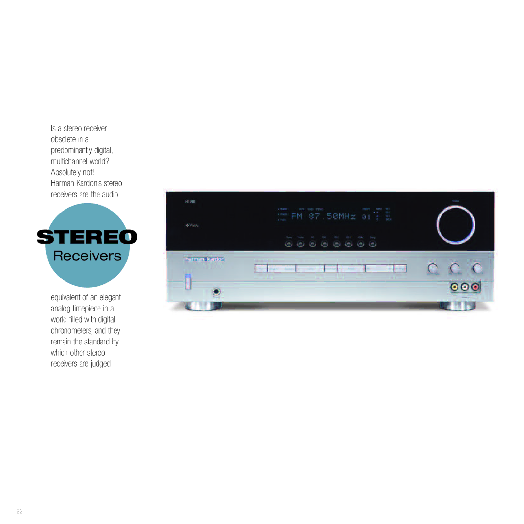 Harman-Kardon Home Theater System manual Stereo, Receivers 