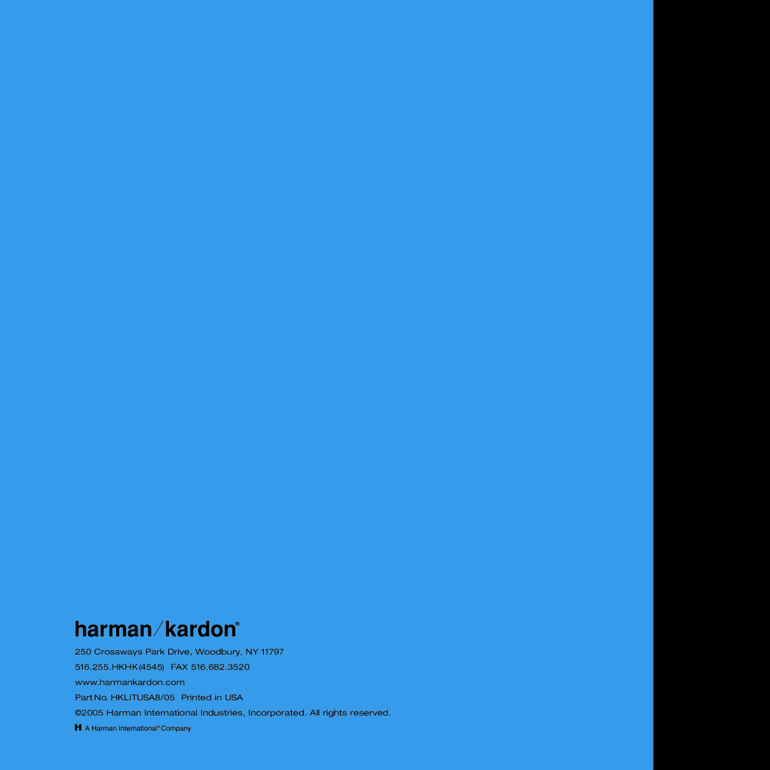 Harman-Kardon Home Theater System manual 